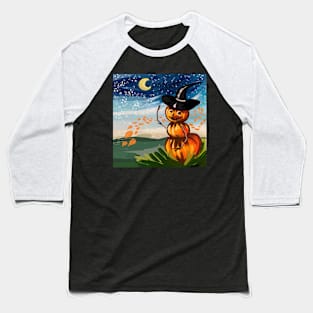 The Pumpkin Scarecrow on Halloween Night Baseball T-Shirt